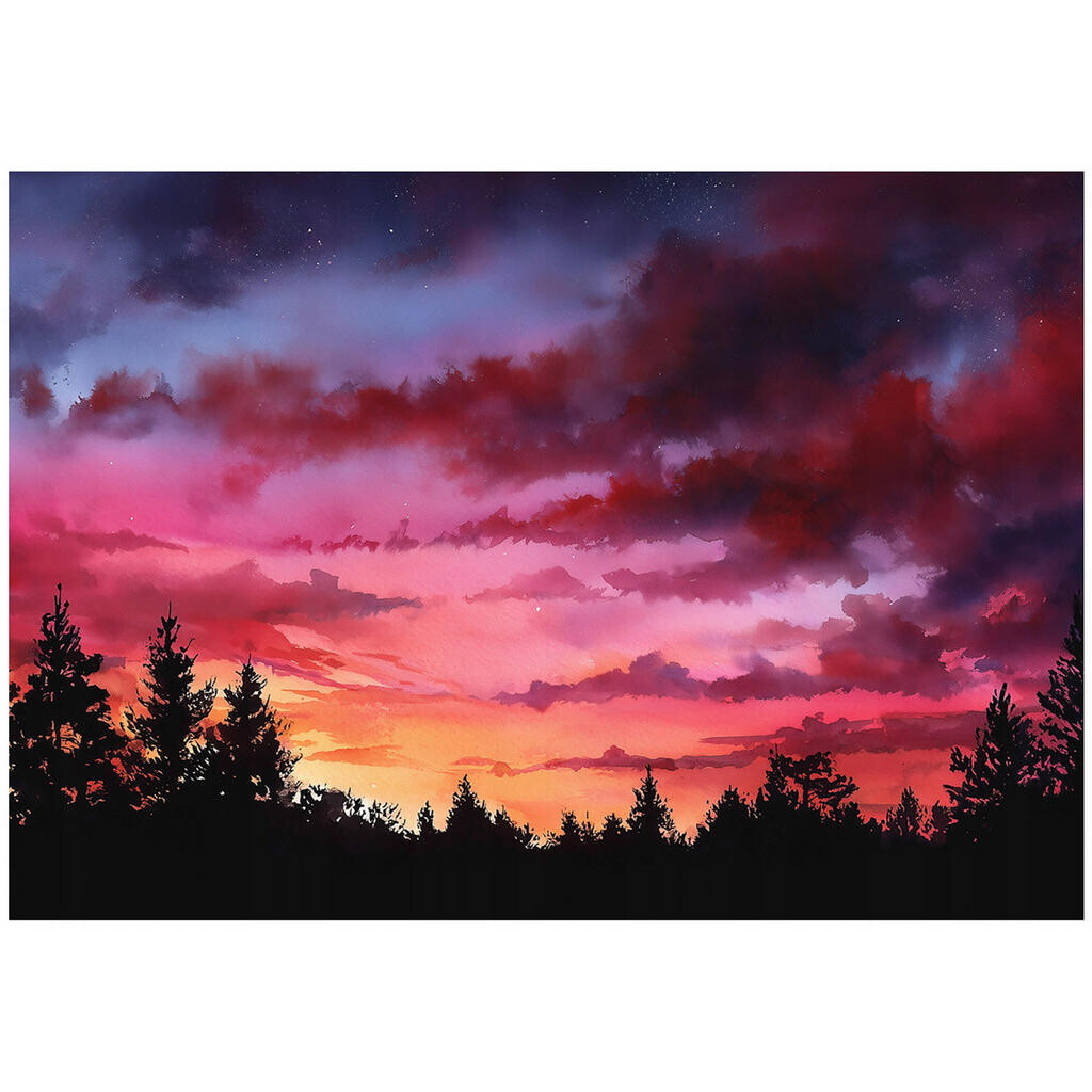 Wallarena FOTOTAPETA krajina nebesky růžová 300x210 cm