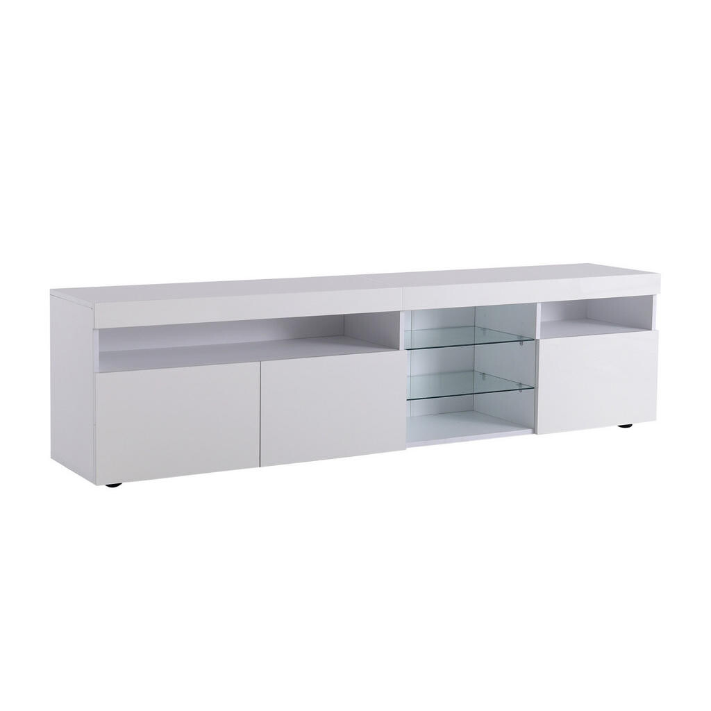 OKWISH TV stolek 180/35/48 cm bílý z MDF s variabilním LED osvětlením
