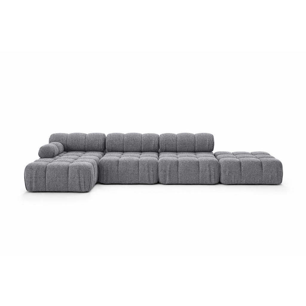 Kaiser Möbel ROHOVÁ SEDAČKA ve tvaru L XL, tkanina Bouclé Abriamo, Tmavě šedá, Levá strana, Selia L XL