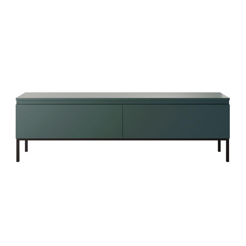 Selsey TV stolek Bemmi tmavě zelený na kovovém podstavci 150/46/32 cm