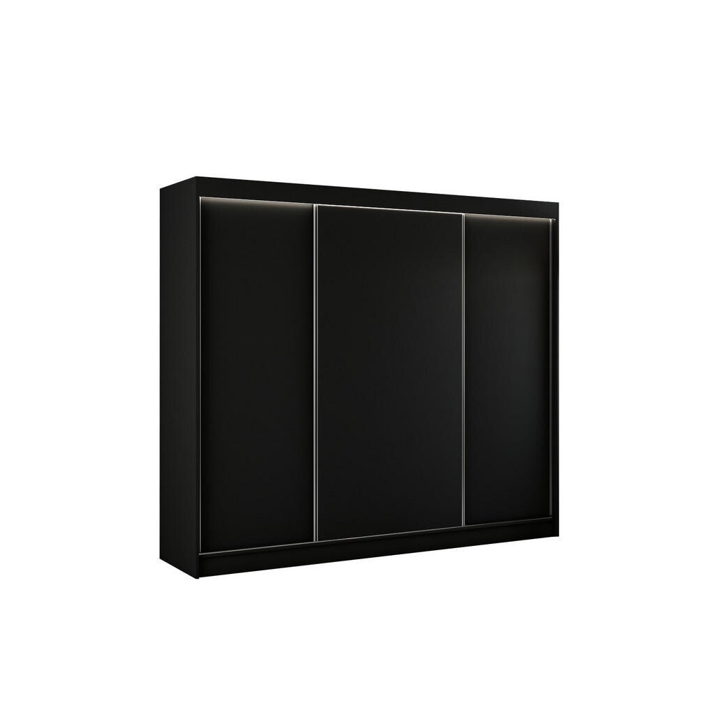 ALTDECOR ŠATNÍ SKŘÍŇ BERGO s LED – 250 cm – černá