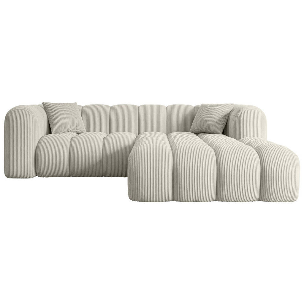 ALTDECOR ROHOVÁ SEDAČKA s otomanem vpravo OLEA-L1 - 231x173x74 cm krémová