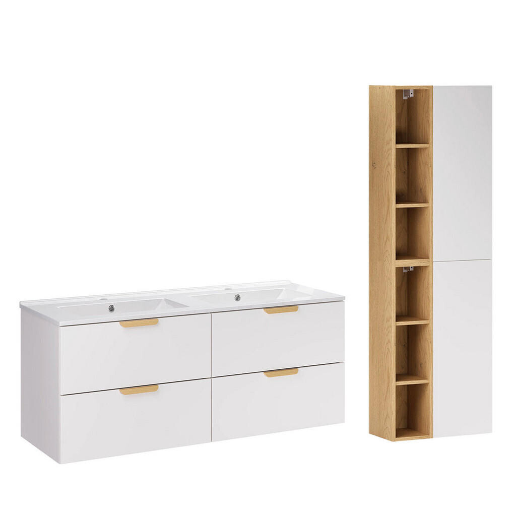 Petits-meubles KOUPELNOVÝ NÁBYTEK 121cm Oria 2er-Set Bílá