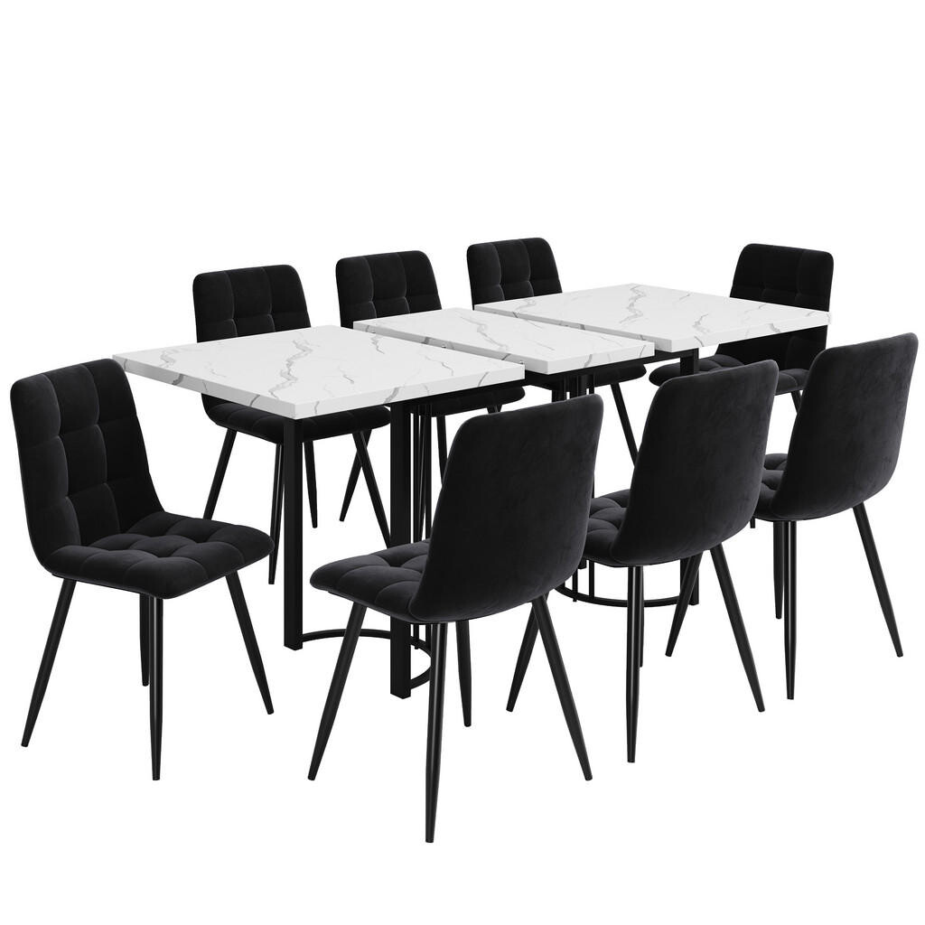 FLIEKS JÍDELNÍ SET 9D Rozkládací 140x80cm 8 Samet židlí
