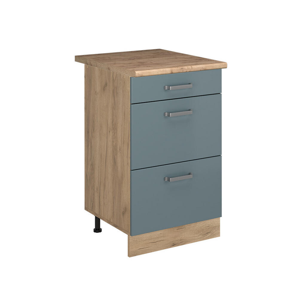 Vicco SPODNÍ SKŘÍŇKA KUCHYŇSKÉ LINKY R-Line, Modrošedá/Zlatý mocný dub, 50 cm pracovná doska Dub Goldkraft