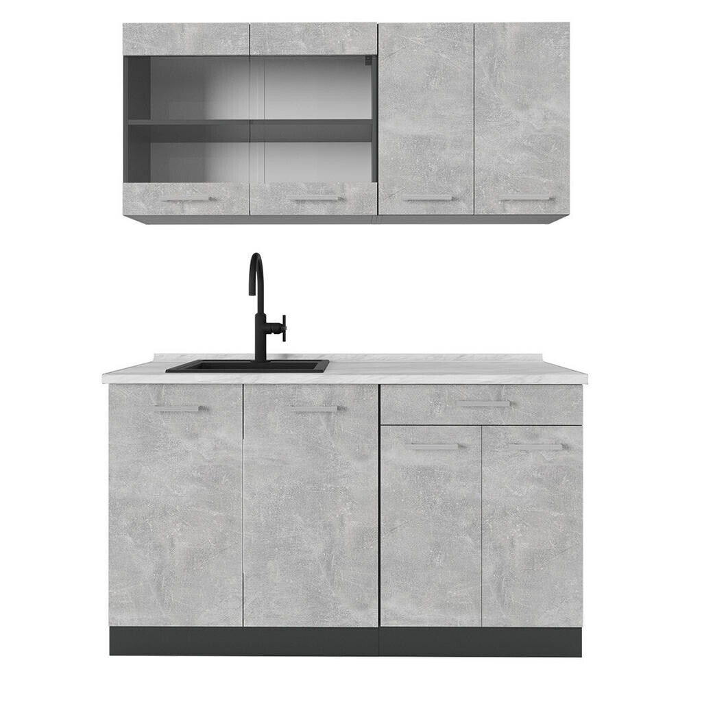 Vicco JEDNOTKOVÁ KUCHYNĚ R-Line Beton 140 cm , PD Mramor