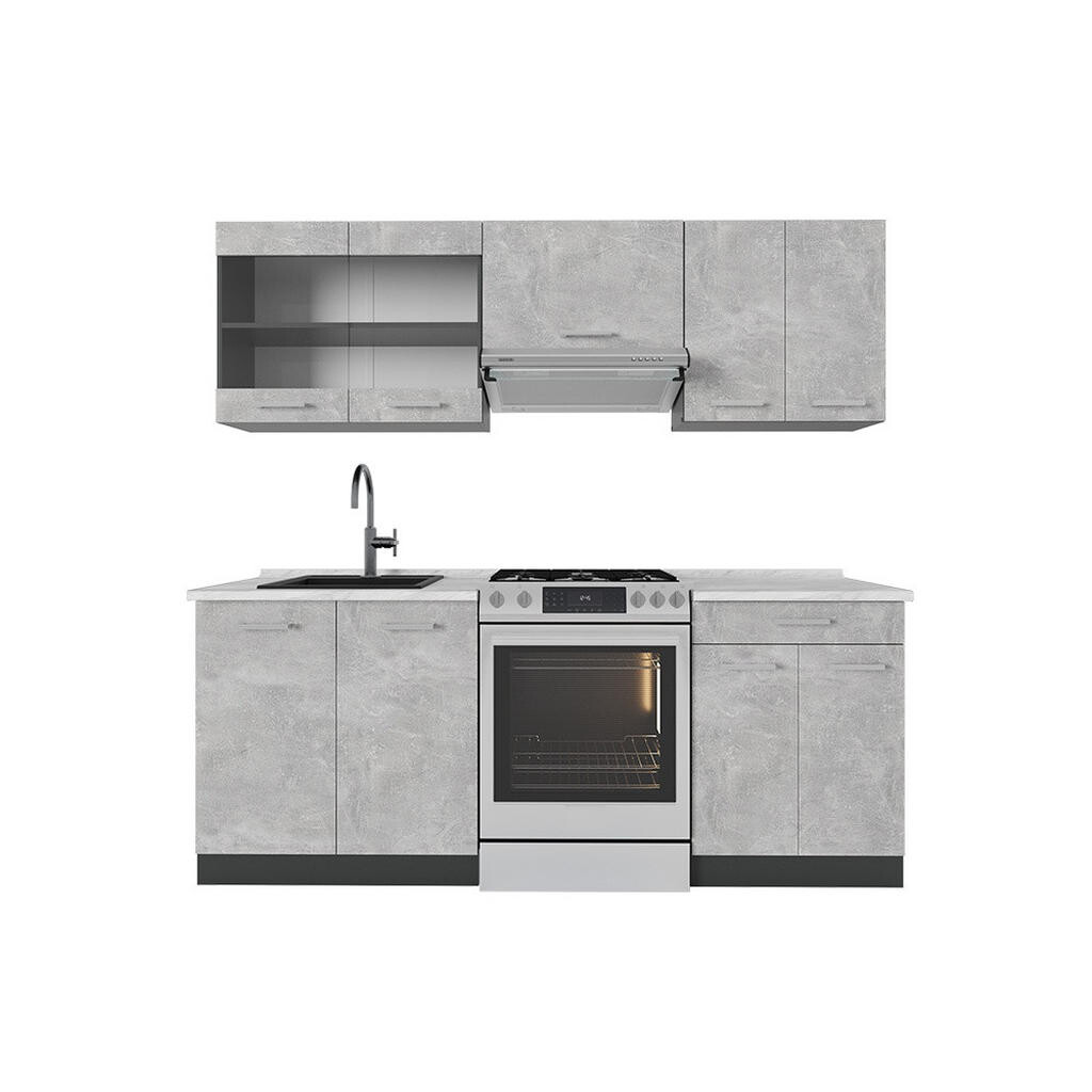 Vicco KUCHYŇSKÝ KOUT R-Line Beton/antracit 200 cm , PD Mramor