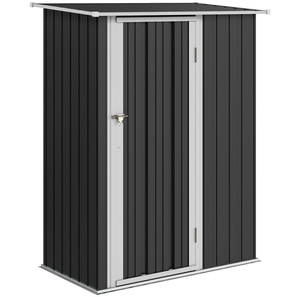 Outsunny ZÁHRADNÍ DOMEK Kovová kůlna na nářadí pro venkovní použití Dveře Outdoor Ocel Tmavě šedá