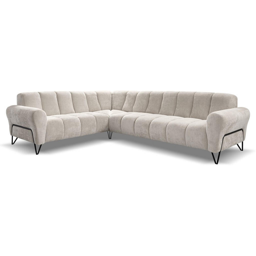 Beautysofa ROHOVÁ pohovka Volare bez funkce spaní, krémová, pravá