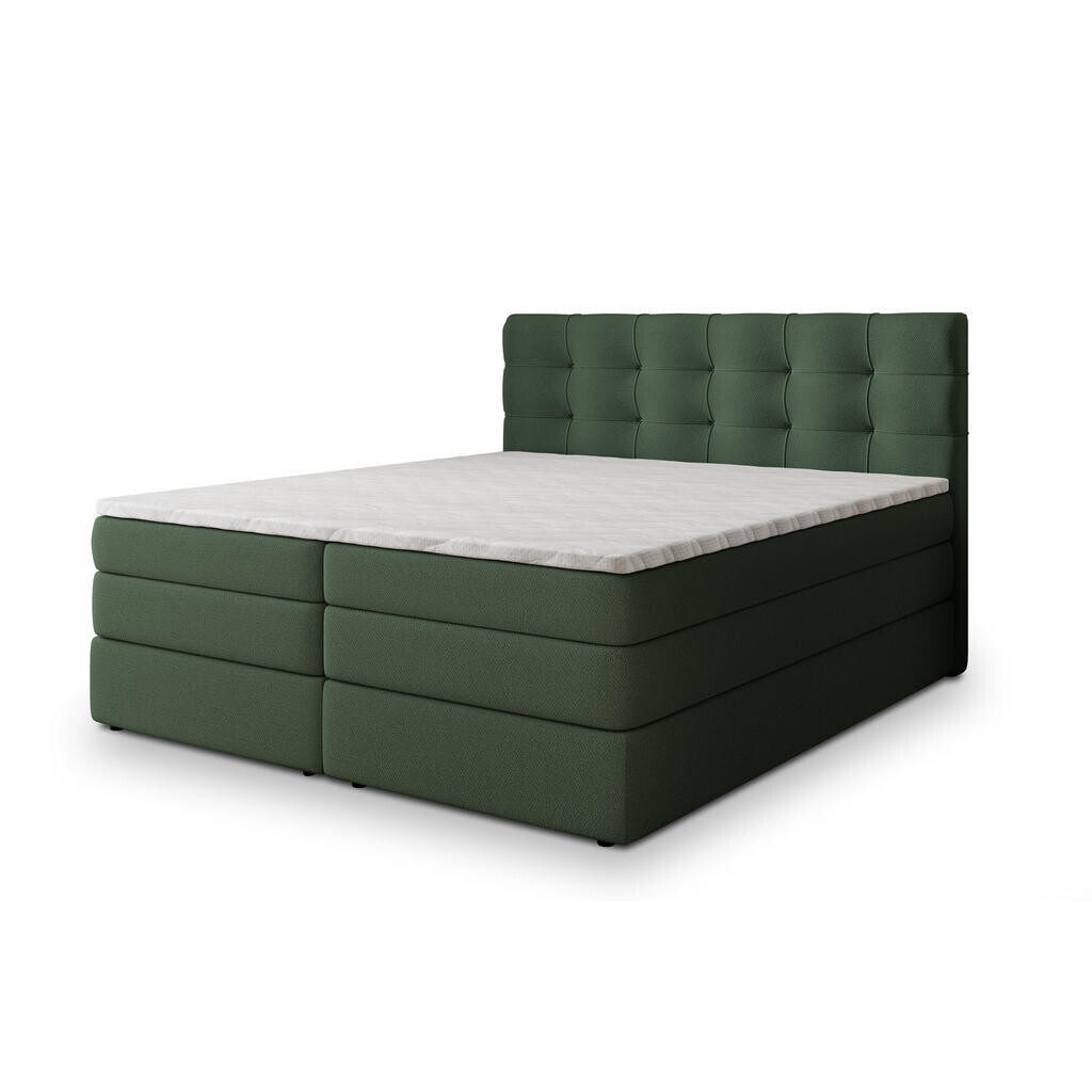 MASSENO POSTEL BOXSPRING AREZI 140x200 cm, s matrací a úložným prostorem, zelená barva