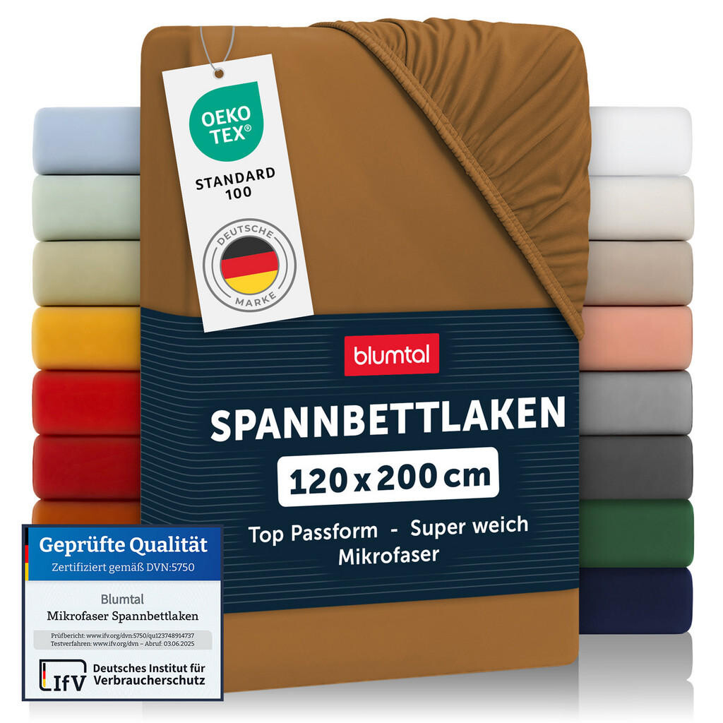 Blumtal NAPÍNACÍ prostěradlo z mikrovlákna, 120/200/30 cm, Hnědá