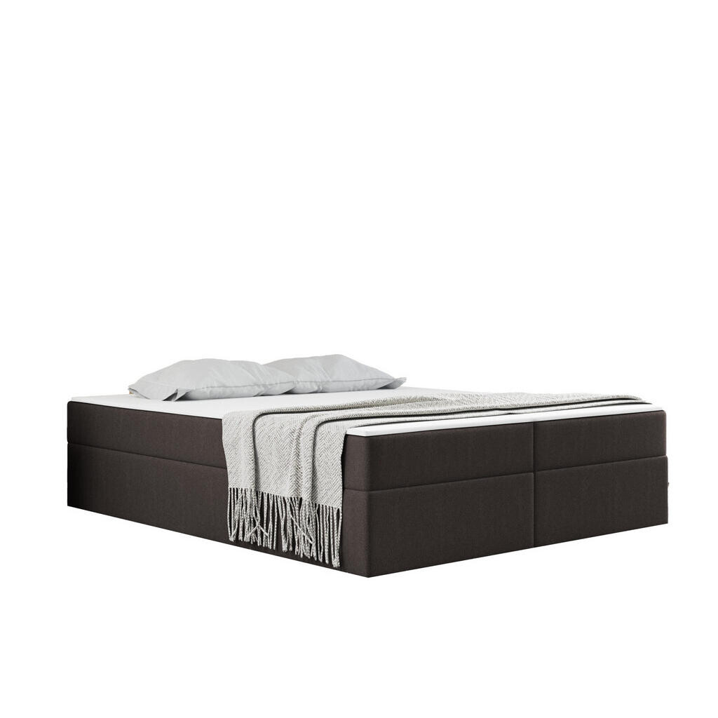 Kaiser Möbel KONTINENTÁLNÍ POSTEL s úložným prostorem, matrací a topperem Ruben Studená hnědá 180x200 cm H2-Pocket