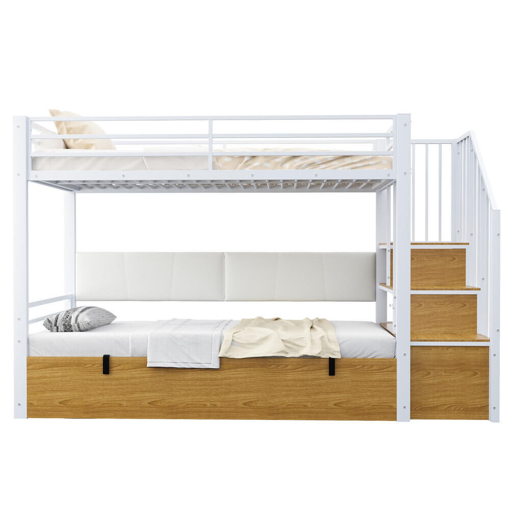 FLIEKS VYVÝŠENÁ POSTEL 90x200cm Kov PU Čelo Hydraulická Bílá
