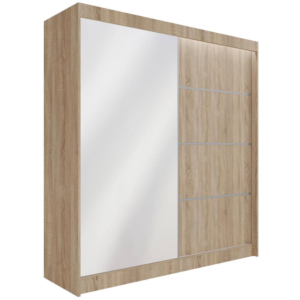 ALTDECOR ŠATNÍ SKŘÍŇ PAOKI s LED osvětlením – 200 cm – Sonoma dub