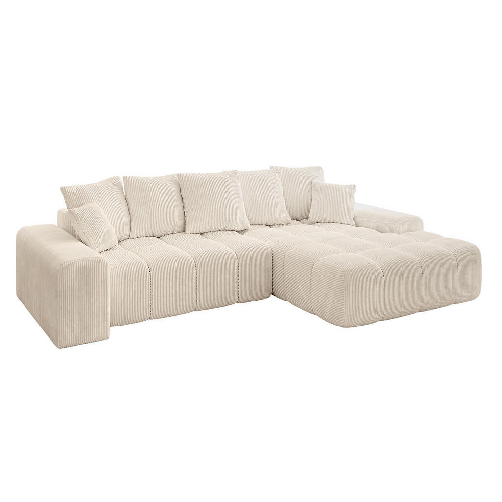 ALTDECOR ROHOVÁ SEDACÍ SOUPRAVA s otomanem vpravo ENSI-L – 267 x 164 x 69 cm, béžová