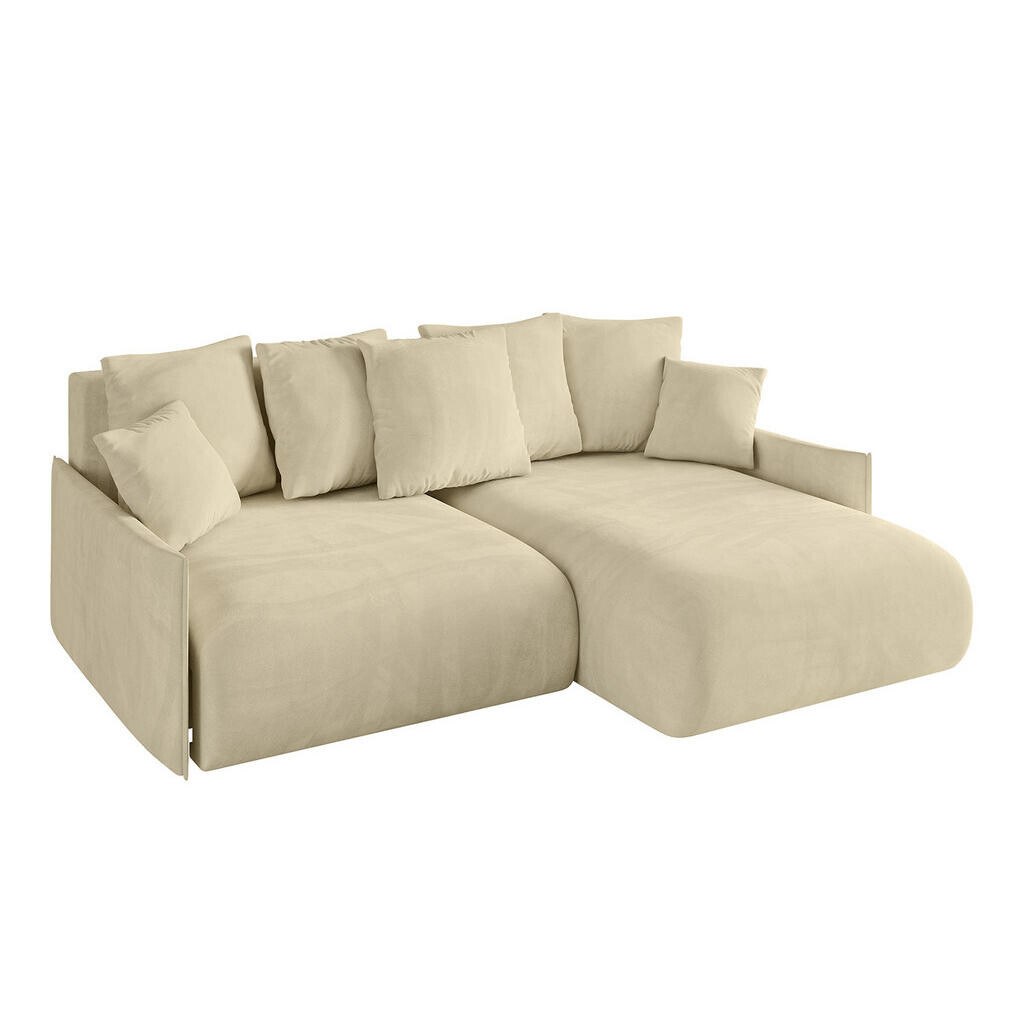 ALTDECOR ROHOVÁ SEDACÍ SOUPRAVA, otoman vpravo ONESK-L -v1 216x177x72, béžový velur