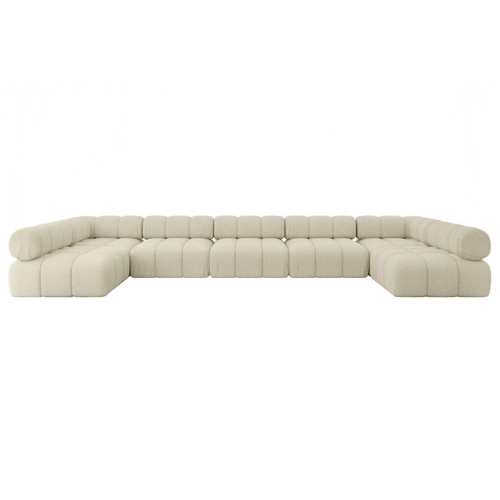 ALTDECOR SEDACÍ SOUPRAVA modulární pohovka Garvo-U3 – 475 x 190 x 70 cm, béžová, buklé