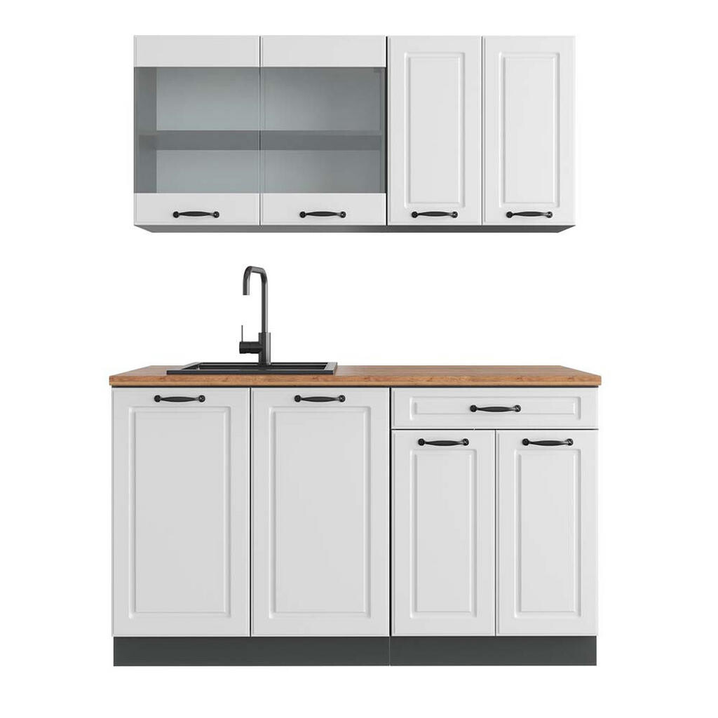 Vicco JEDNOTKOVÁ KUCHYNĚ R-Line Bílý venkovský dům 140 cm , PD Dub