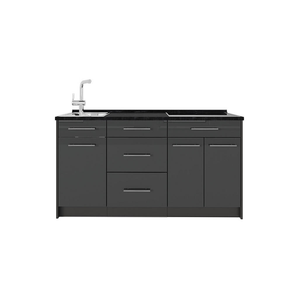 Vicco KUCHYŇSKÝ BLOK Fame-Line, Antracitový vysoký lesk/Antracit, 150 cm, PD Antracit