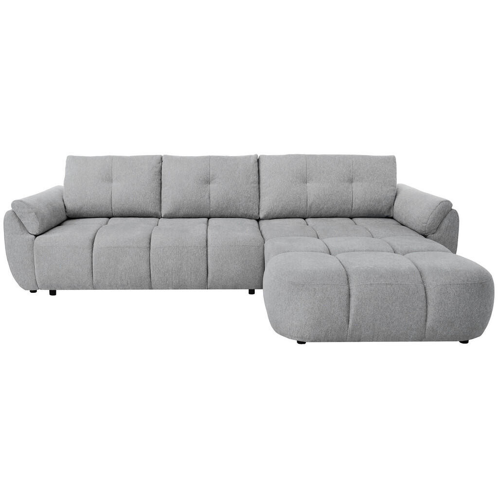Beautysofa ROHOVÁ POHOVKA Massimo, univerzální rohová rozkládací pohovka 280 cm s funkcí spaní a úložným prostorem, světle šedá