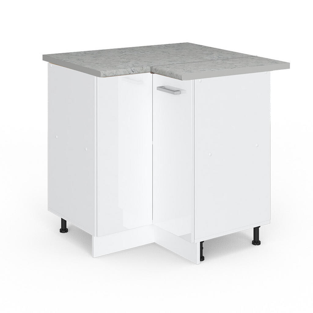Vicco UNIVERZÁLNÍ ROHOVÁ SKŘÍŇ R-Line Bílá vysoký lesk 75.6 cm s dvířky, s pracovní deskou
