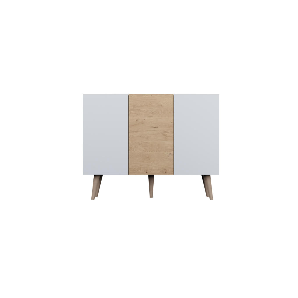 RAUMHIRSCH FURNITURE KOMODA Toronto bílá, dub 39,9/95,5/120