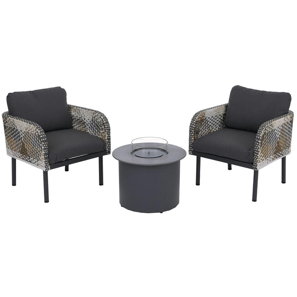 MCW POLY-RATTAN SADA Tmavě šedá