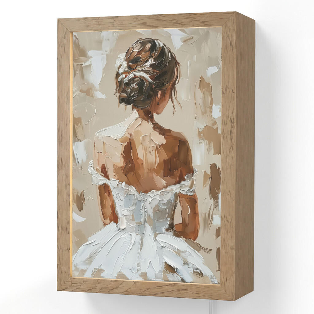 OnlyWow NÁSTĚNNÁ LAMPA Žena - malba - abstraktní - béžová - moderní 20x30 cm