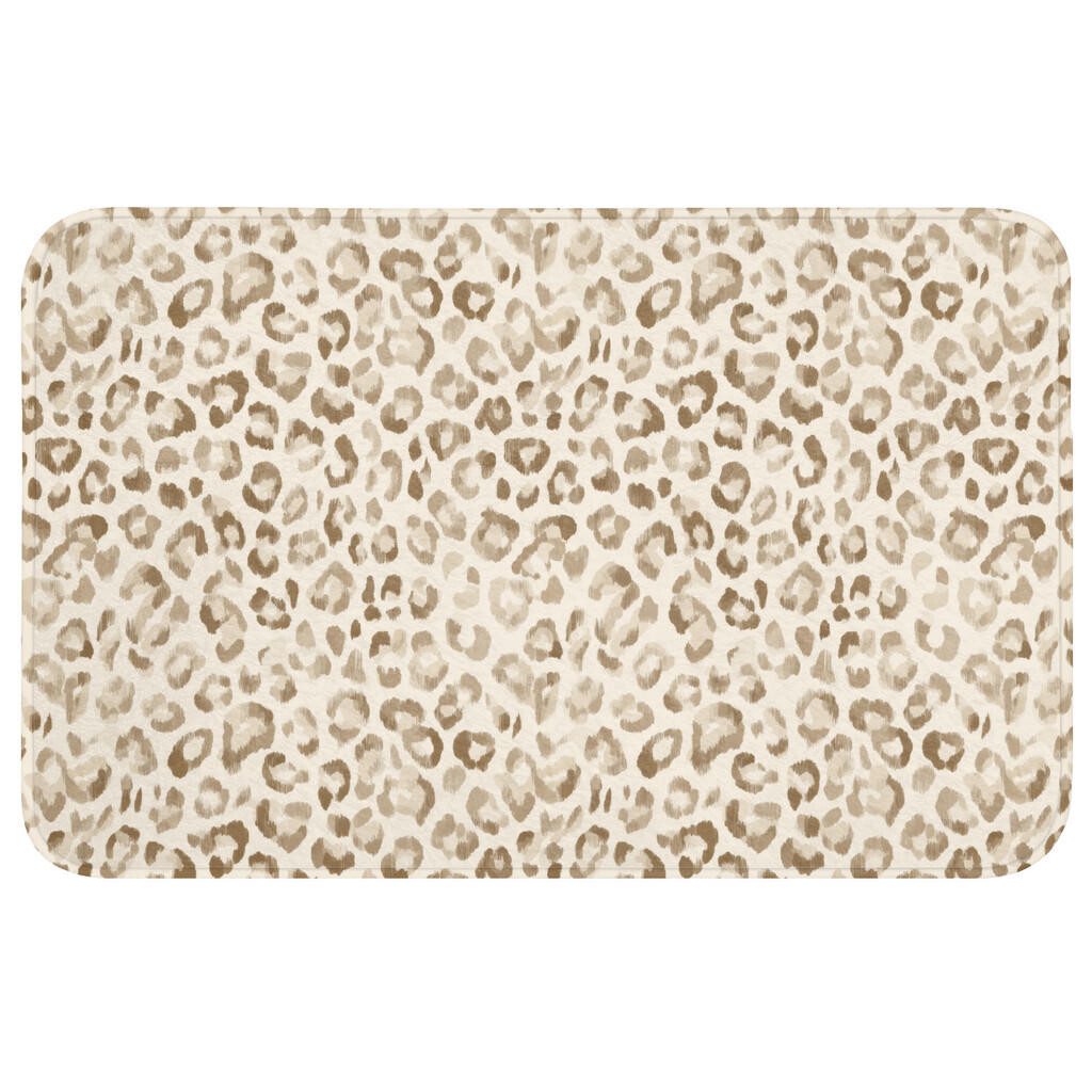 OnlyWow KOUPELNOVÁ PŘEDLOŽKA Leopard - Classic - Béžová 80x50 cm