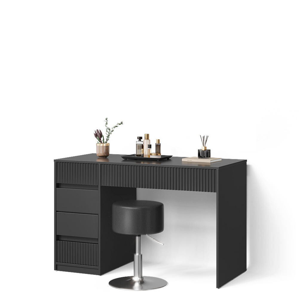 Livinity® TOALETNÍ STOLEK Allia Černá 120 cm se stoličkou