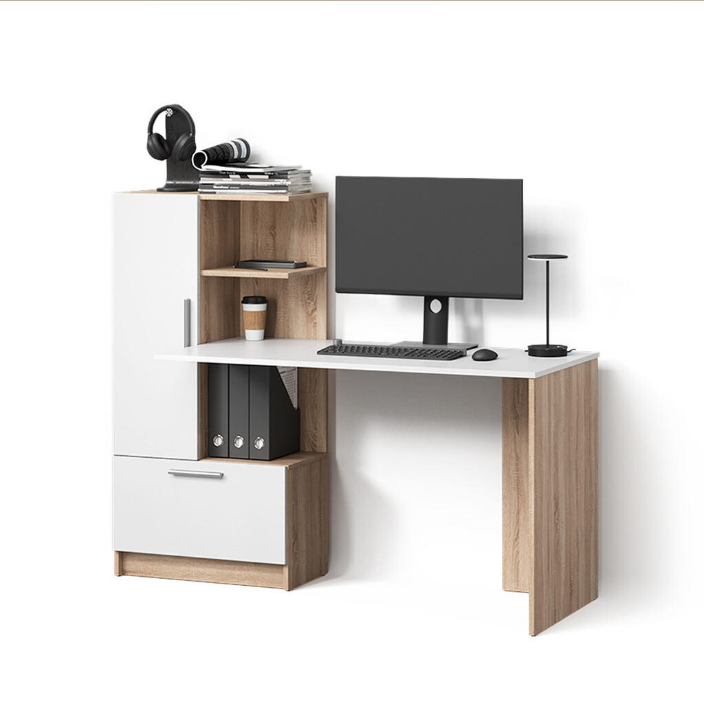 Livinity® PSACÍ STŮL Lorena Sonoma/bílá 150 x 120.1 cm se 2 dveřmi