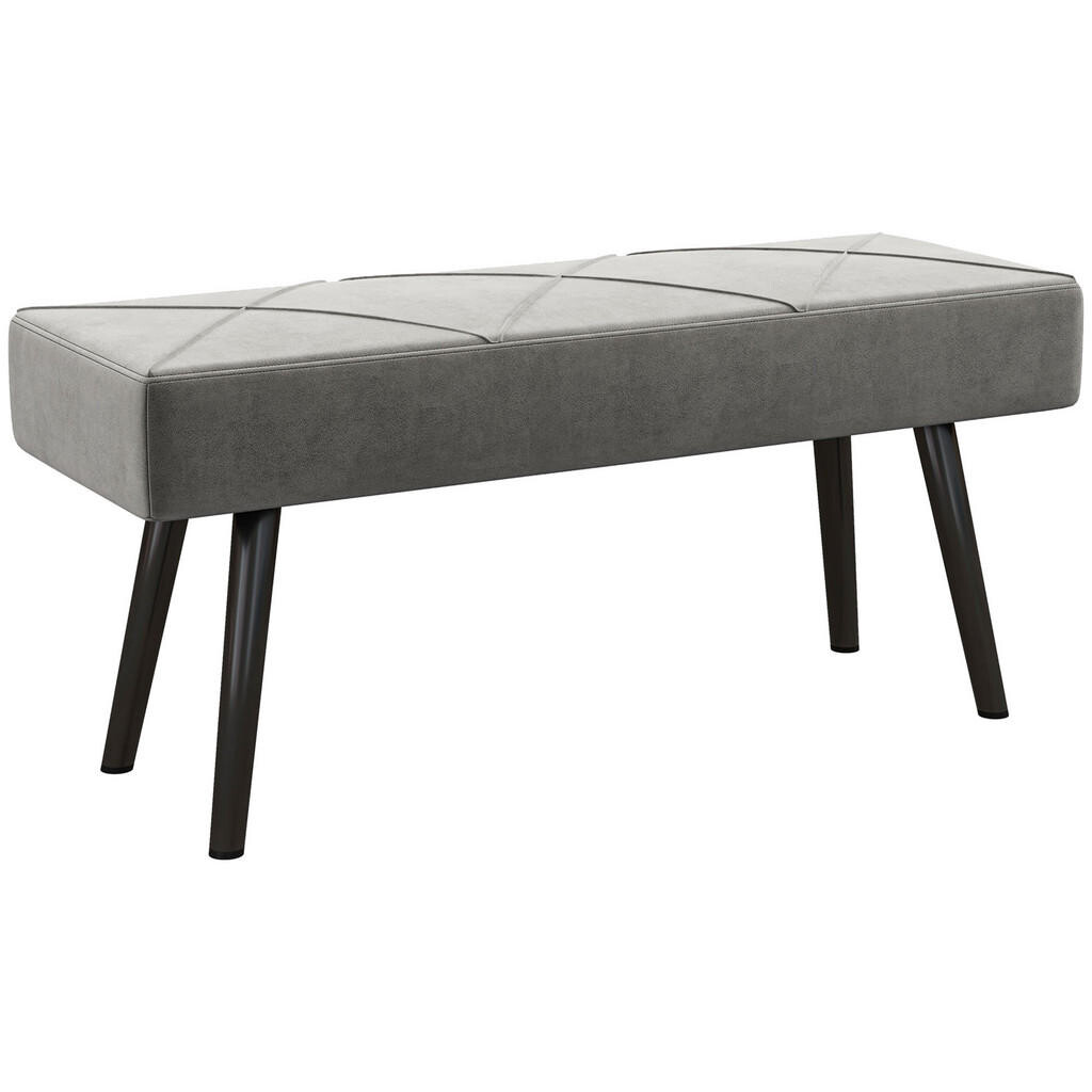 HOMCOM LÁVKA s X-vzorem, ve vzhledu sametu, nosnost až 120 kg, šedá
