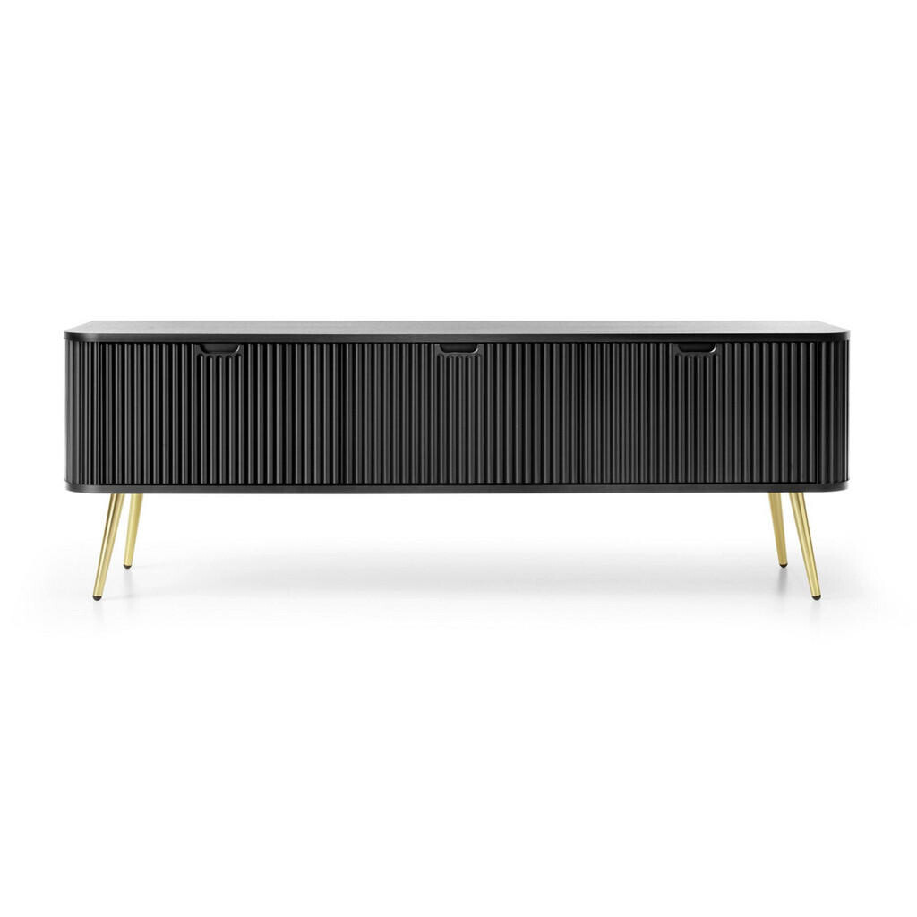 Selsey TV stolek Zova černý se zlatými nohami 168/56/39 cm