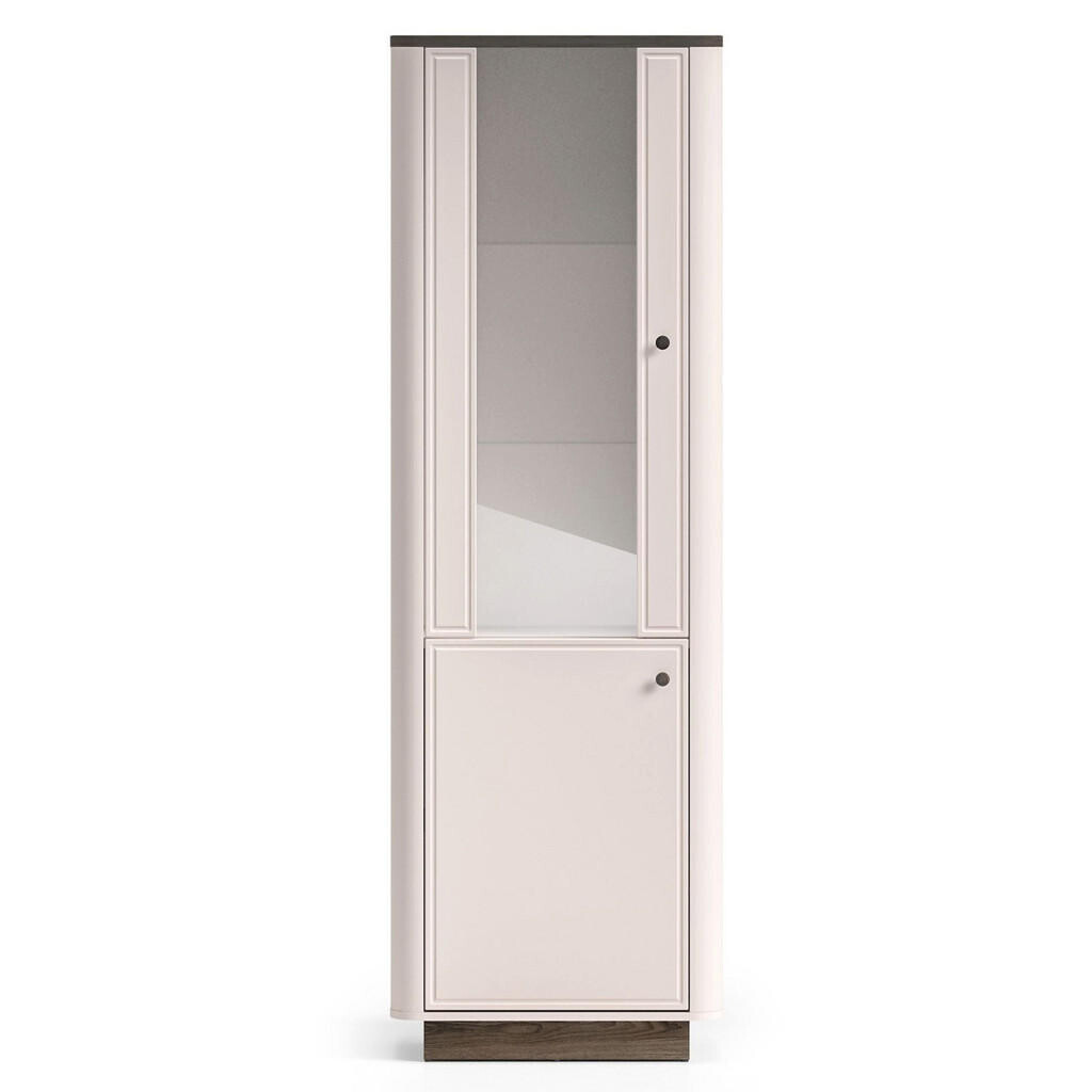 Selsey VITRÍNA Vilavio 2dveřová kašmírově šedá / dekor dubu 65 cm