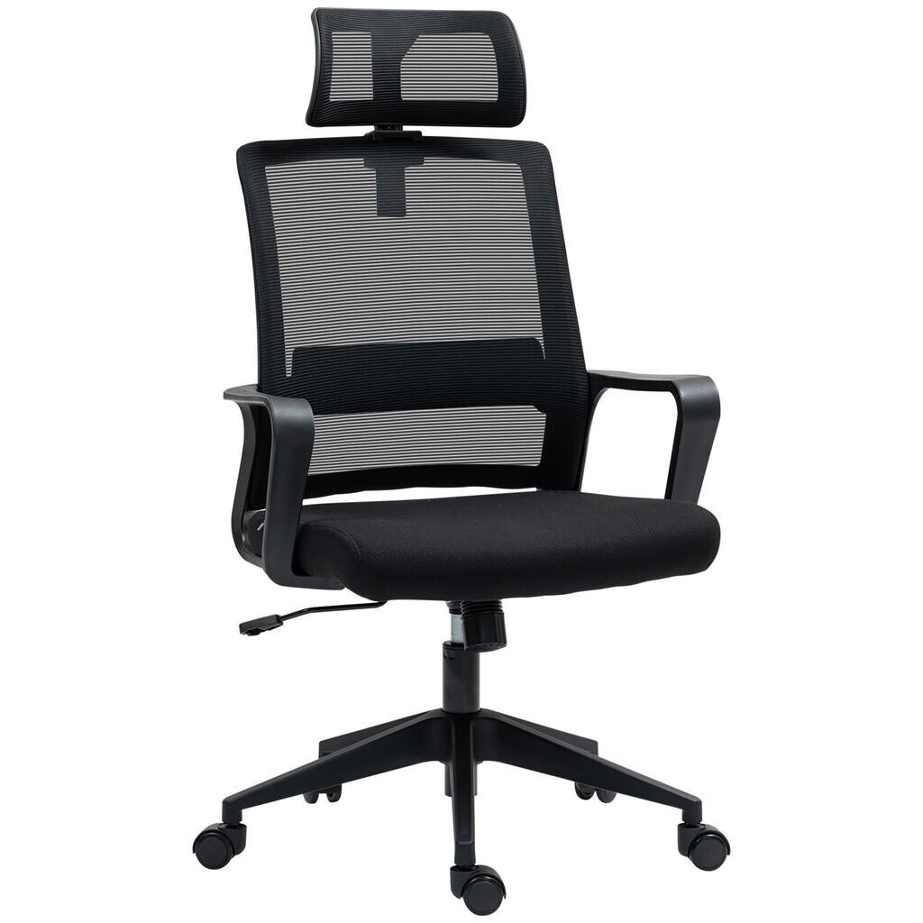 SHOPENTRA OTOČNÁ židle, černá, ergonomická, s houpací funkcí