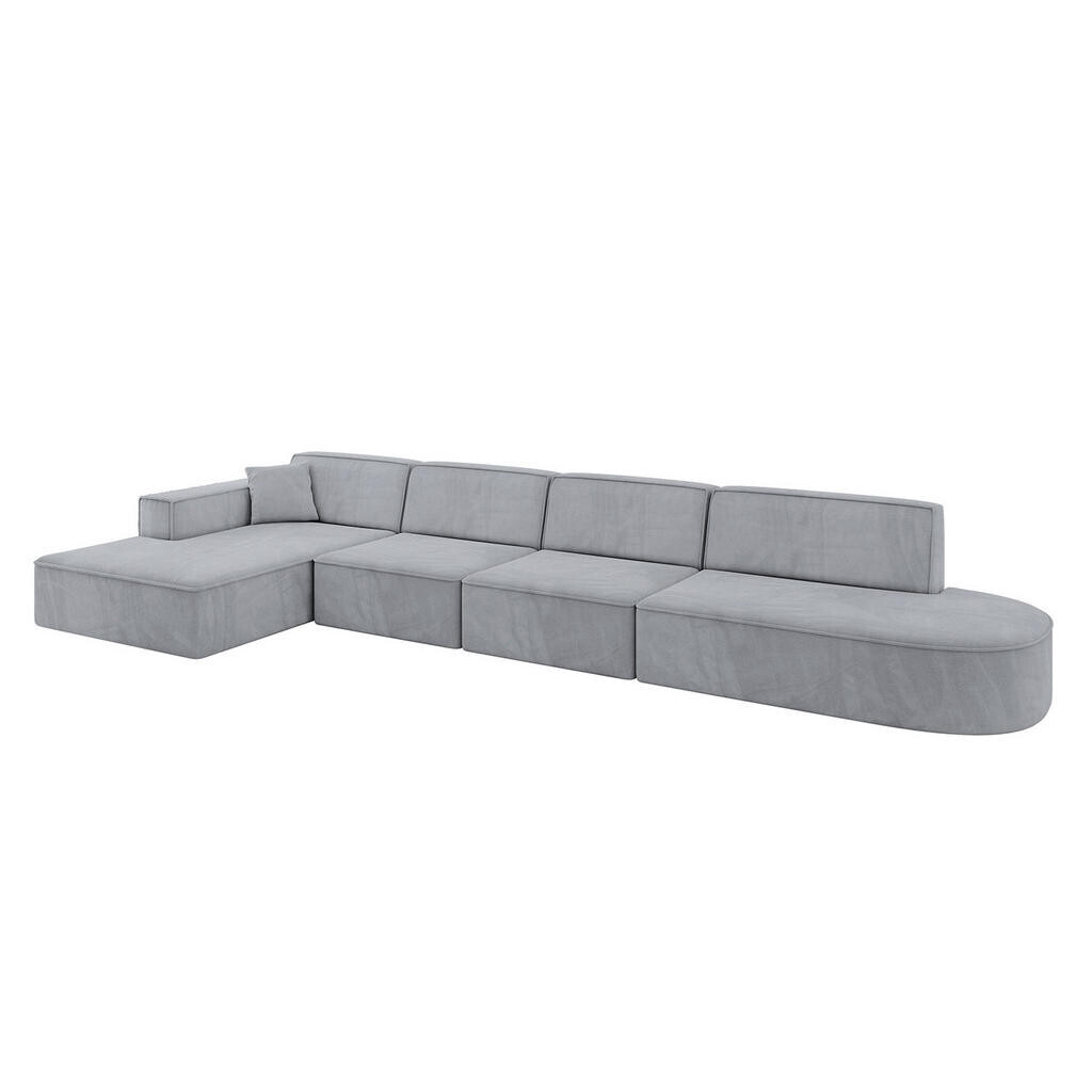 ALTDECOR ROHOVÁ SEDACÍ SOUPRAVA s otomanem vlevo IREA-L3-v4 – 412 × 165 × 77 cm, šedá