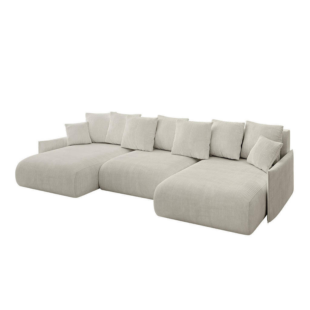 ALTDECOR SEDACÍ SOUPRAVA s funkcí lůžka a úložným prostorem pod postelí ONESK-U-v1 317x177x72 krémový manšestr