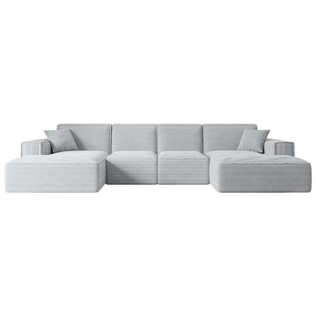 ALTDECOR SEDACÍ SOUPRAVA SIERRA-U – 349 x 169 x 80 cm, šedá manšestr
