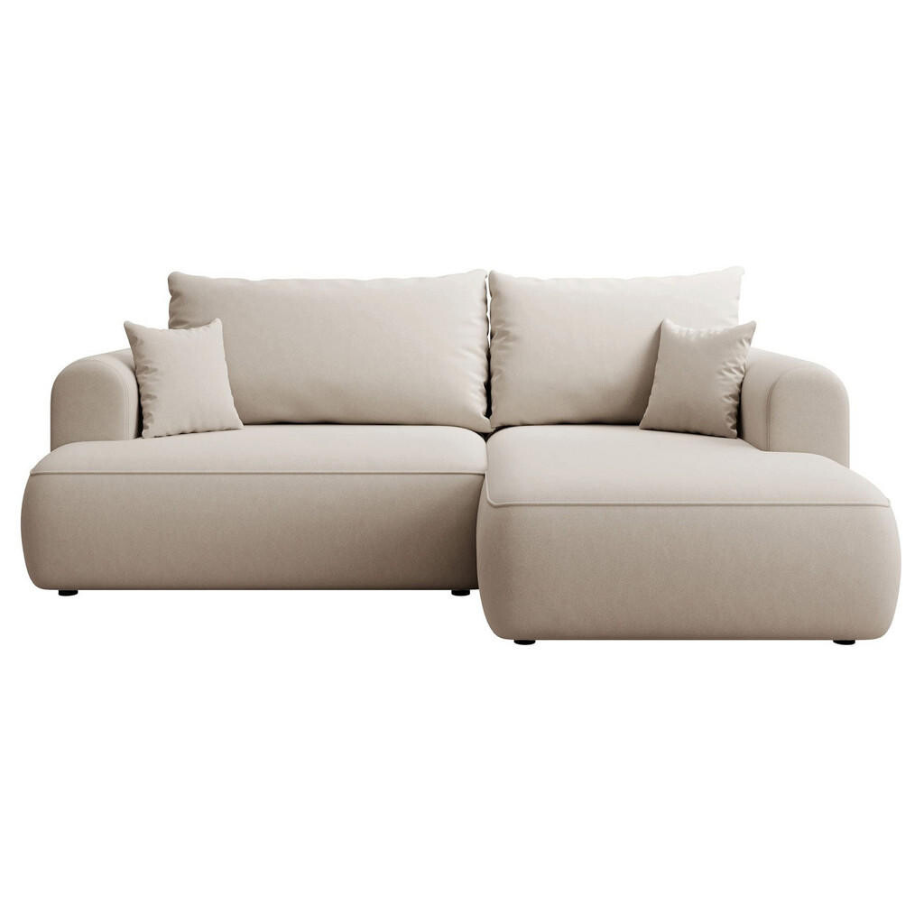 Selsey ROHOVÁ ROZKLÁDACÍ POHOVKA Ovo Mini krémová, se sametovým potahem Easy Clean