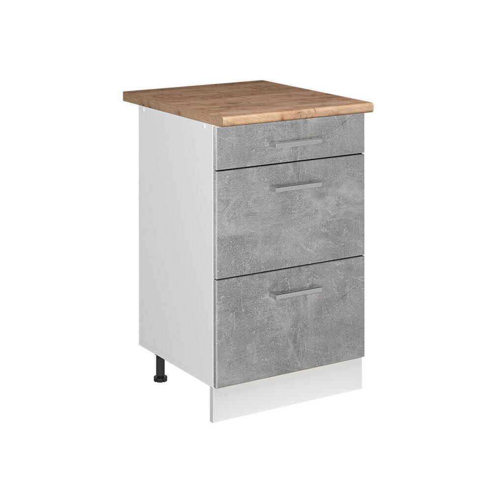 Vicco SPODNÍ SKŘÍŇKA KUCHYŇSKÉ LINKY R-Line, Beton/Bílá, 50 cm pracovná doska Dub Goldkraft