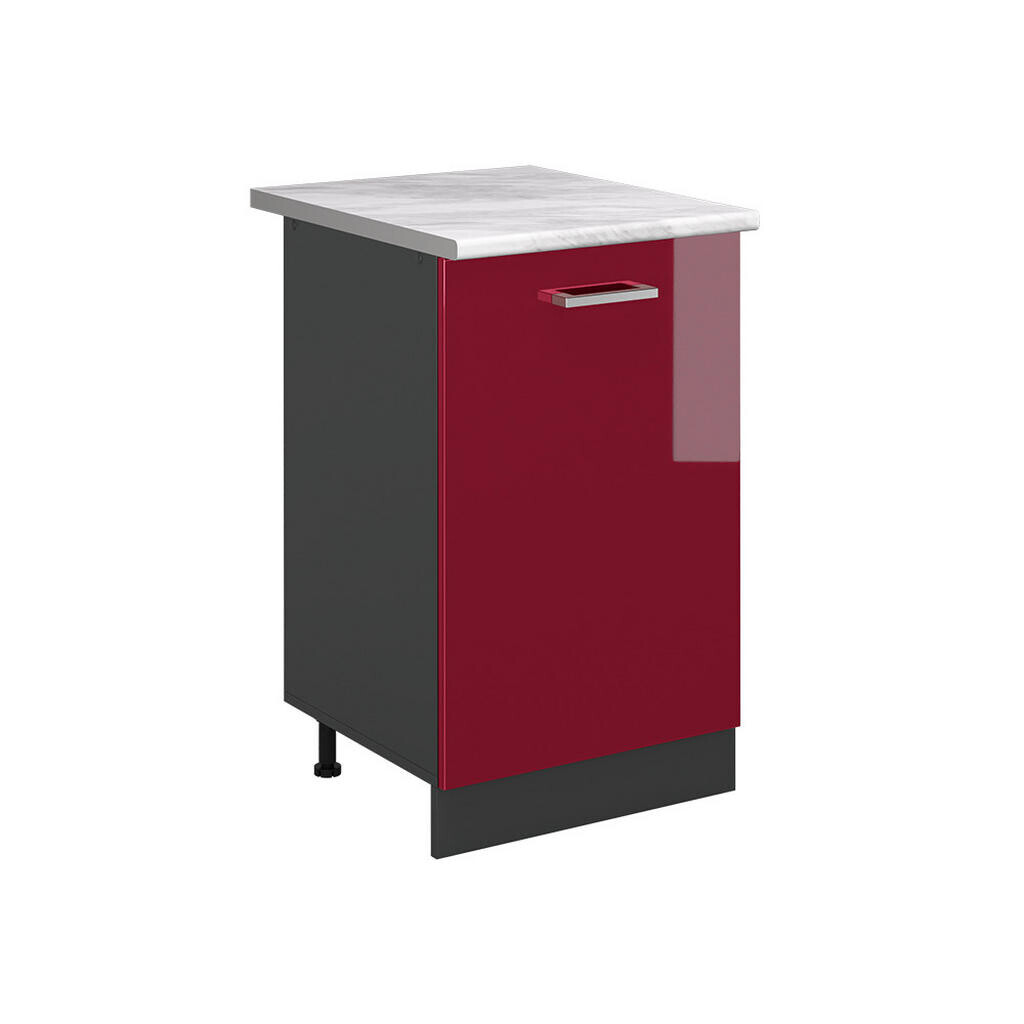 Vicco SPODNÍ SKŘÍŇKA KUCHYŇSKÉ LINKY R-Line, Červená vysoký lesk/Antracit, 50 cm pracovná doska Mramor