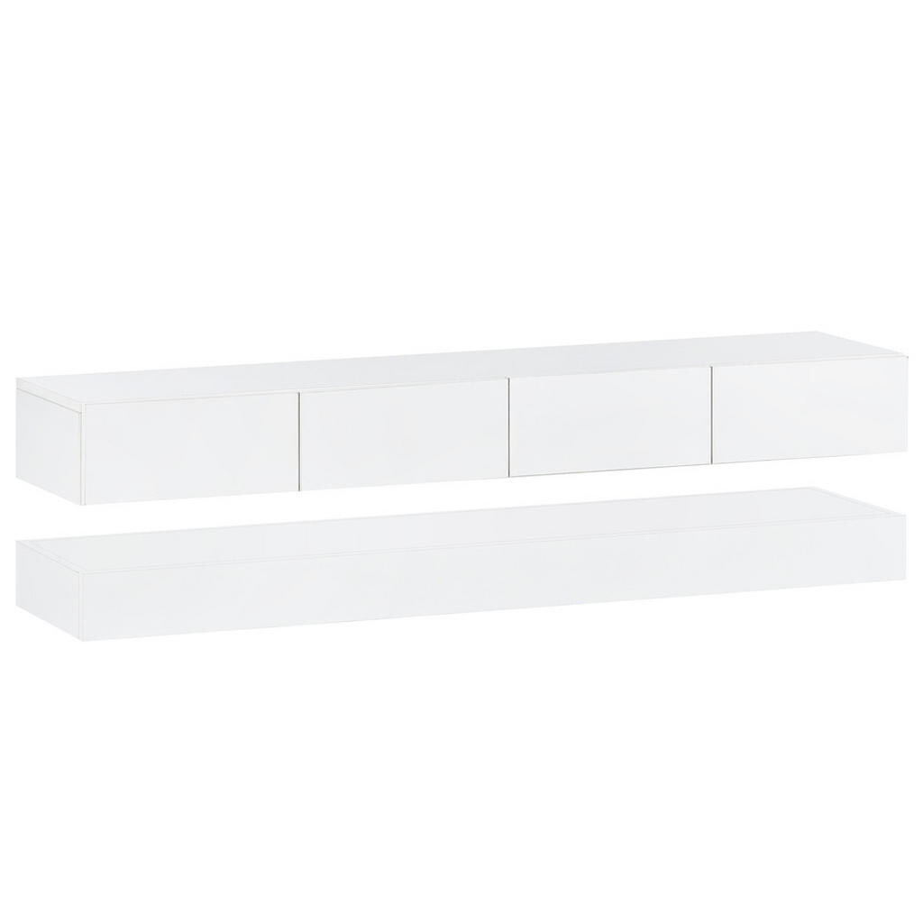 FLIEKS KOMODA POD TELEVIZI 130 cm Nástěnná Bílá LED Skříňky