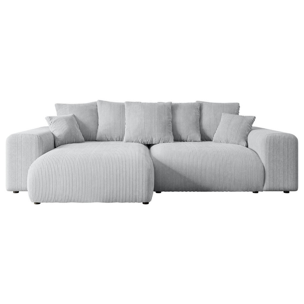 ALTDECOR ROHOVÁ SEDACÍ SOUPRAVA s otomanem vlevo ESKAR-L 266x176x72 šedý manšestr