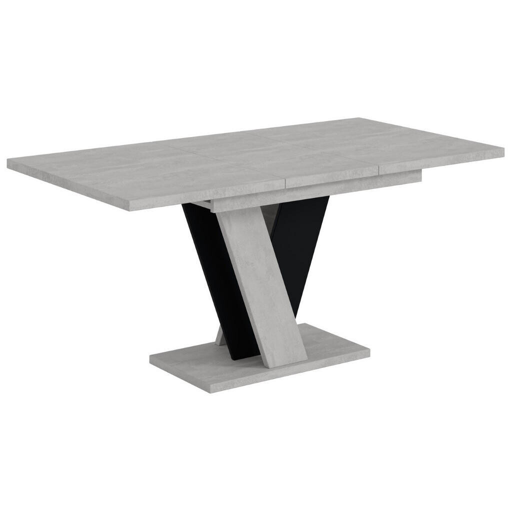 ALTDECOR VÝSUVNÝ jídelní stůl 120–160 × 90 × 75 cm – vzhled betonu K350/černá – INEY