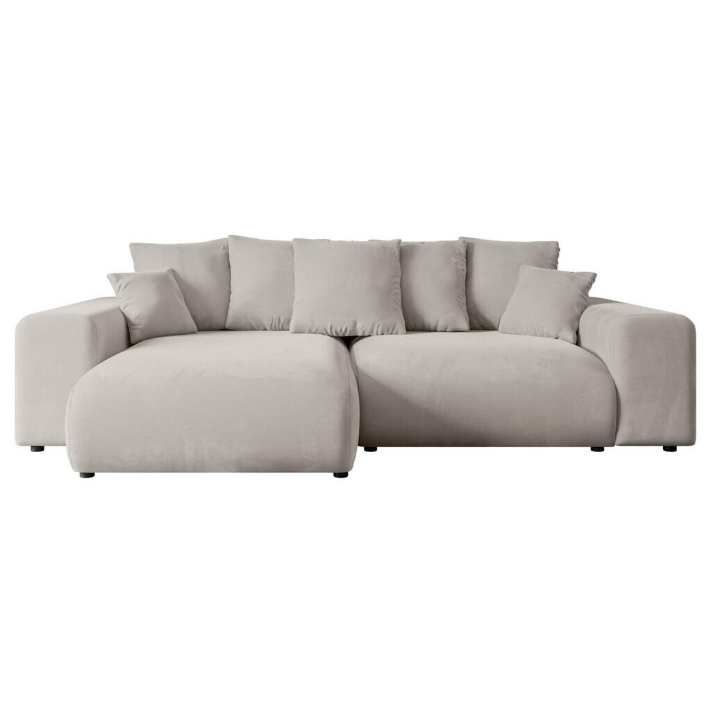 ALTDECOR ROHOVÁ SEDACÍ SOUPRAVA s otomanem vlevo ESKAR-L 266x176x72 světle hnědý velur