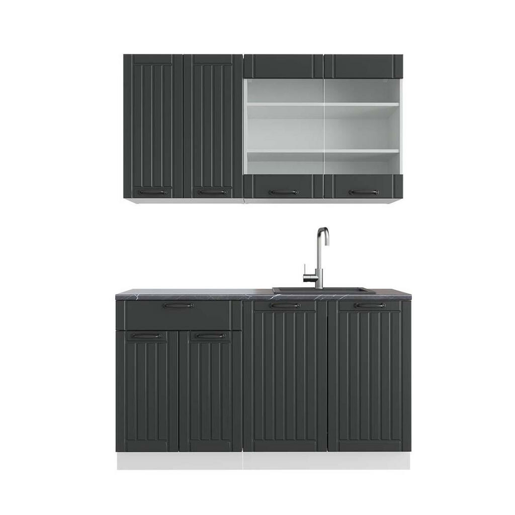 Vicco JEDNOTKOVÁ KUCHYNĚ Fame-Line Antracitový venkovský dům/bílá 140 cm , PD Antracit