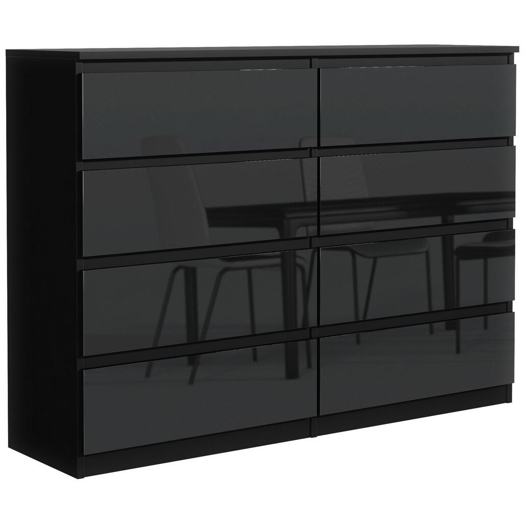 RAUMHIRSCH FURNITURE KOMODA černá, lesklá 139/102/39