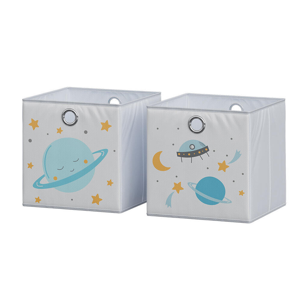 Vicco SKLÁDACÍ BOX Šedá (prostor) 30 x 30 cm (vesmírný motiv)
