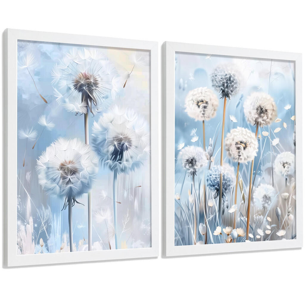 Nacnic PLAKAT Sada 2 Sweet Blue 2 A3 Bílý rám