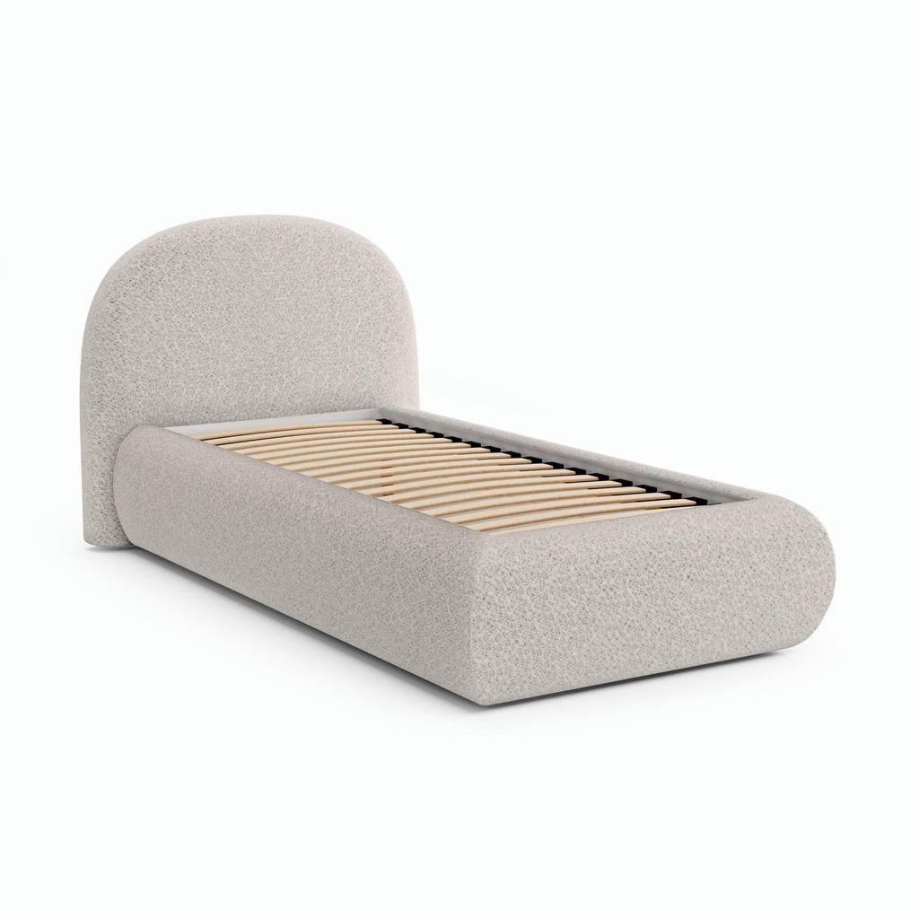 Beautysofa ČALOUNĚNÁ POSTEL Motti 90×200, jednolůžko s úložným prostorem, bez matrace, béžová